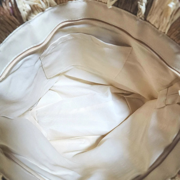 Boho Chic Straw Tote Bag Colorful Tassel Beach Bag Vacay Summer Fringe Woven - Picture 7 of 13